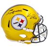 Image 1 : TERRY BRADSHAW AND KENNY PICKETT DUAL SIGNED FULL SIZED STEELERS HELMET (BECKETT COA)