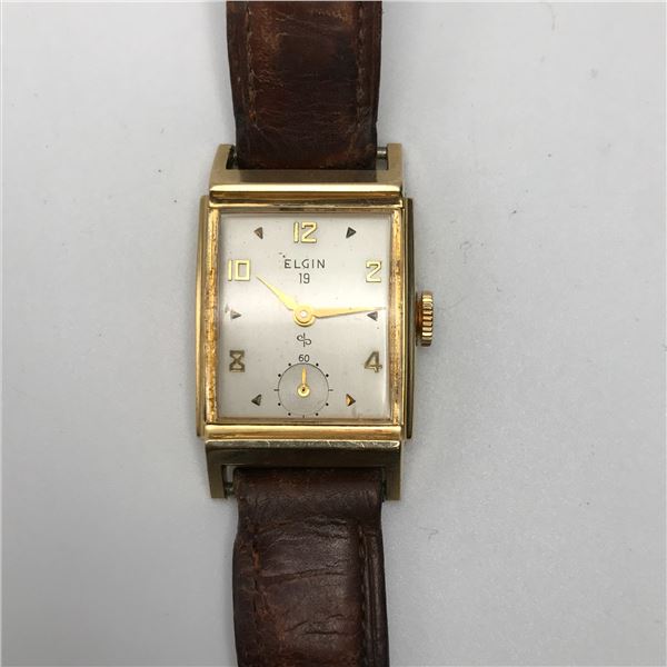 1950 MENS 14KT GOLD ELGIN WATCH