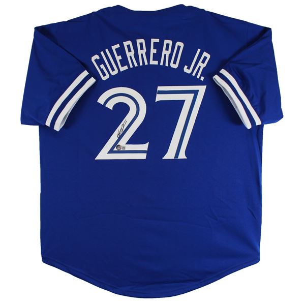 VLADIMIR GUERRERO JR. SIGNED BASEBALL JERSEY (BECKETT COA)