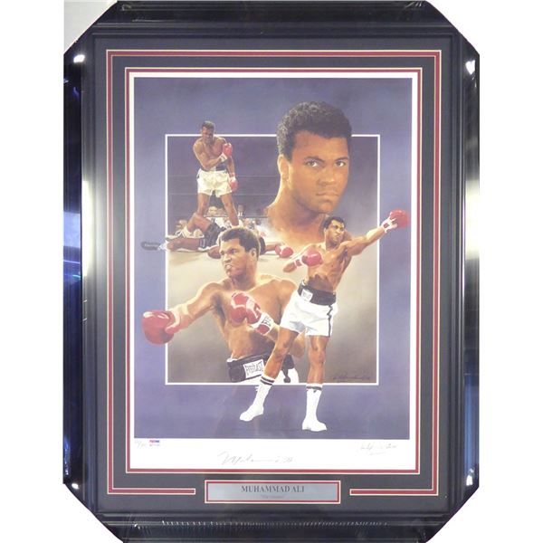 MUHAMMAD ALI SIGED LTD. EDITION 20 X 24 FRAMED PORTRAIT (PSA COA)