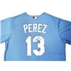 Image 2 : KANSAS CITY ROYALS SALVADOR PEREZ AUTOGRAPHED BABY BLUE NIKE JERSEY (BECKETT COA)