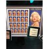 Image 2 : LARGE CUSTOM FRAMED MARILYN MUNROE DISPLAY (925 SILVER, UNCUT STAMP SHEET CARDS, ID)