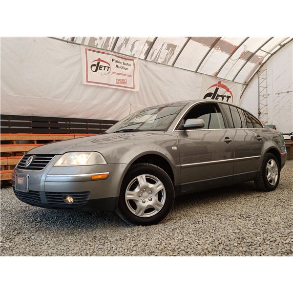 G3 --  2003 VW PASSAT GLS, Grey, 232,901 TMU KM