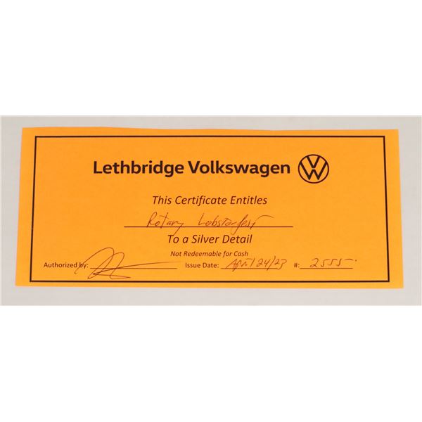 LETHBRIDGE VOLKSWAGEN DONATED A CAR DETAILING