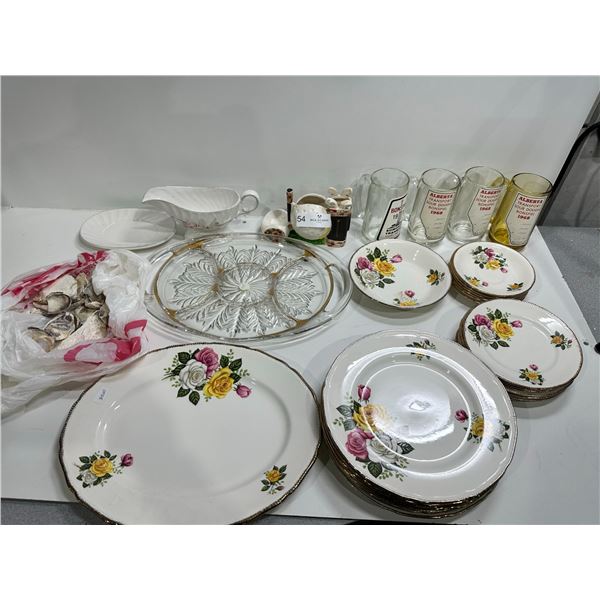 Set of Plates & Glass