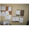 Image 1 : MISC. OFFICE ITEMS, CLIPBOARDS, PLASTIC STORAGE DRAWER, CORKBOARDS, ETC.