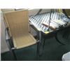 Image 2 : METAL PATIO TABLE W/4 WICKER LOOK CHAIRS