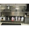 Image 2 : QUEST 3 BIN SINK W/LOWER SHELF & LONG TABLE W/DRAWER, APPROX. 12'6" LONG