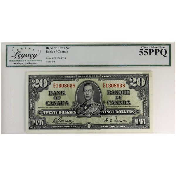 BC-25b 1937 $20 Legacy AU55 PPQ Gordon-Towers SN: EE1308638