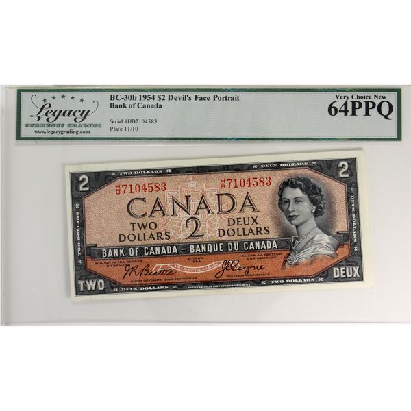 BC-30b 1954 $2 Devil's Face Legacy CUNC64 PPQ Beattie-Coyne SN: H/B7104583