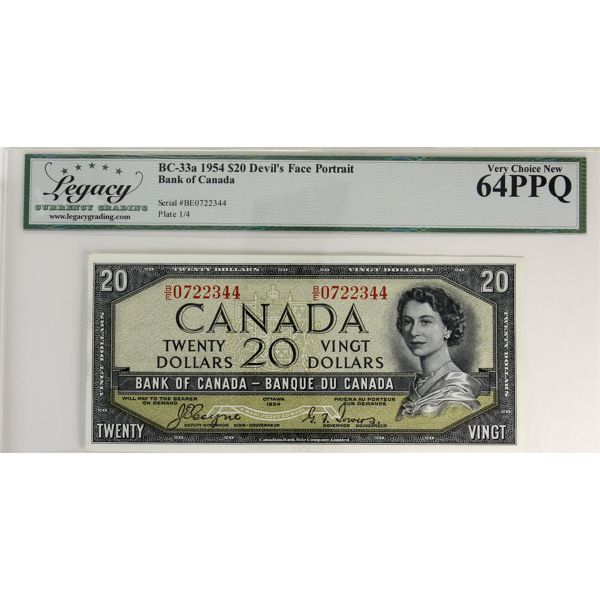 BC-33a 1954 $20 Devil's Face Legacy CUNC64 PPQ Coyne-Towers SN: B/E0722344