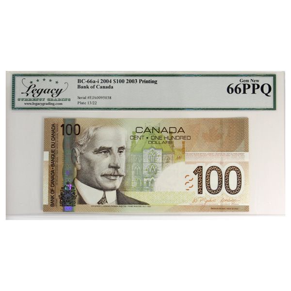 BC66a-i 2004 $100 Legacy GEM UNC66 PPQ Jenkins-Dodge SN: EJA0095038 (2003 Printing)
