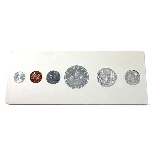 1954 No Shoulder Fold Proof-Like Set. *Rare!* Bright Flashy Set with a Full Red 1-cent