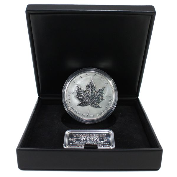 1998 $50 10th Anniversary SML Fine Silver with Sterling Silver Plaque of Authenticity (Tax Exempt)