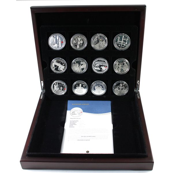 *2011-2012 Elizabeth II-Diamond Jubilee 12-piece Set of Sterling and Fine Silver Coins