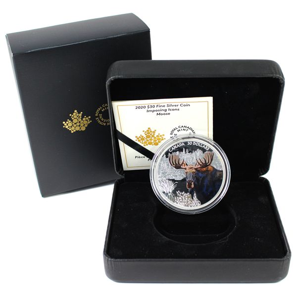 2020 $30 Imposing Icons - Moose Fine Silver Coin (Tax Exempt)
