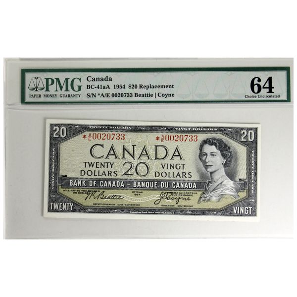 BC-41aA 1954 $20 *A/E PMG CUNC64 Beattie-Coyne, Replacement SN: *A/E0020733