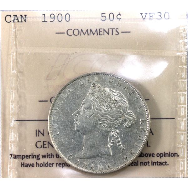 50-cent 1900 ICCS VF30