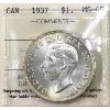 Image 1 : Silver $1 1937 ICCS MS65. Beautiful Example!