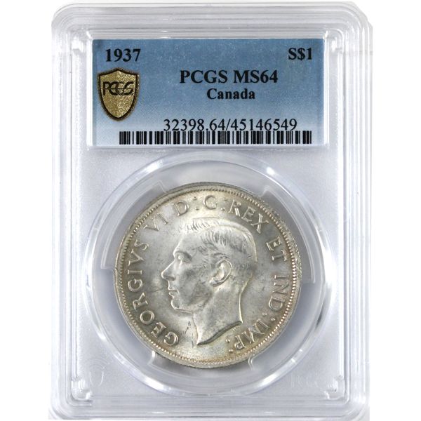Silver $1 1937 PCGS MS64