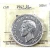 Image 1 : Silver $1 1947 Maple Leaf ICCS MS60