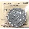Image 1 : Silver $1 1947 Maple Leaf; Double HP ICCS AU55