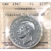 Image 1 : Silver $1 1947 Pointed 7; Quad HP ICCS EF40