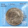 Image 1 : Silver $1 1948 CCCS MS62! *KEY DATE* Light, Attractive Tones of Golds and Violets Throughout Coin