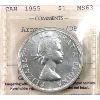 Image 1 : Silver $1 1955 Arnprior; With Die Break ICCS MS63