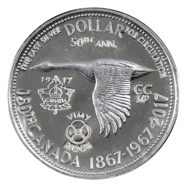 Silver $1 1967 CTSP Canada 150, Vimy Ridge. Limited Mintage of 200