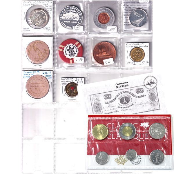 Canadian Numismatic Association. 2003-2018 Assorted Tokens & Proof-Like Set. 11 pcs