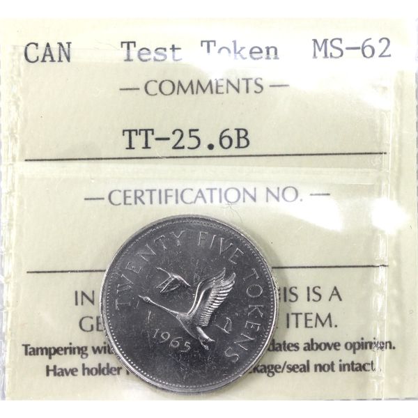 Test Token TT-25.6B 25-cent ICCS MS62
