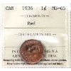Image 1 : 1-cent 1936 ICCS MS65 Red