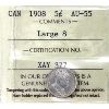 Image 1 : 5-cent 1908 Large 8 ICCS AU55