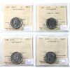 Image 1 : 5-cent 1946, 1947, 1947 Maple Leaf & 1948 ICCS MS64. 4pcs
