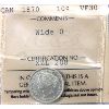 Image 1 : 10-cent 1870 Wide 0 ICCS VF30