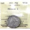 Image 1 : 25-cent 1871 Obverse 2 ICCS VF-30