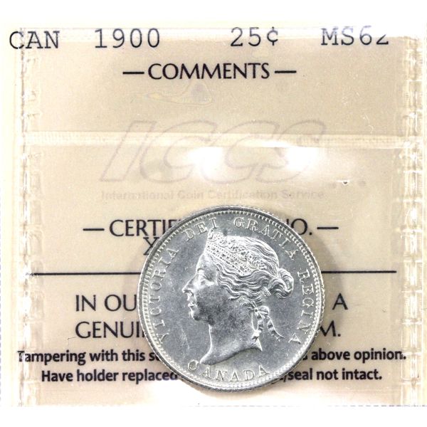 25-cent 1900 ICCS MS62