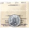 Image 1 : 25-cent 1909 ICCS MS62