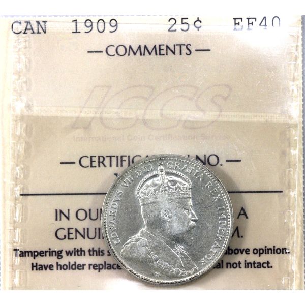 25-cent 1909 ICCS EF40