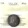 Image 1 : 25-cent 1910 ICCS MS64. Deep Tones with Hints of Burgundy Lustre & Strong Strike Details!
