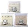 Image 1 : 25-cent 1940, 1941 & 1943 ICCS MS64. 3pcs