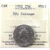 Image 1 : 25-cent 1992 NB; Coinage ICCS MS63