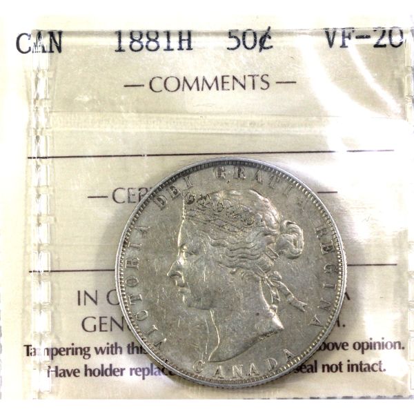 50-cent 1881H ICCS VF20
