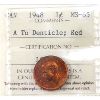 Image 1 : 1-cent 1948 A To Denticle ICCS MS65 Red. Bright vibrant red colour!