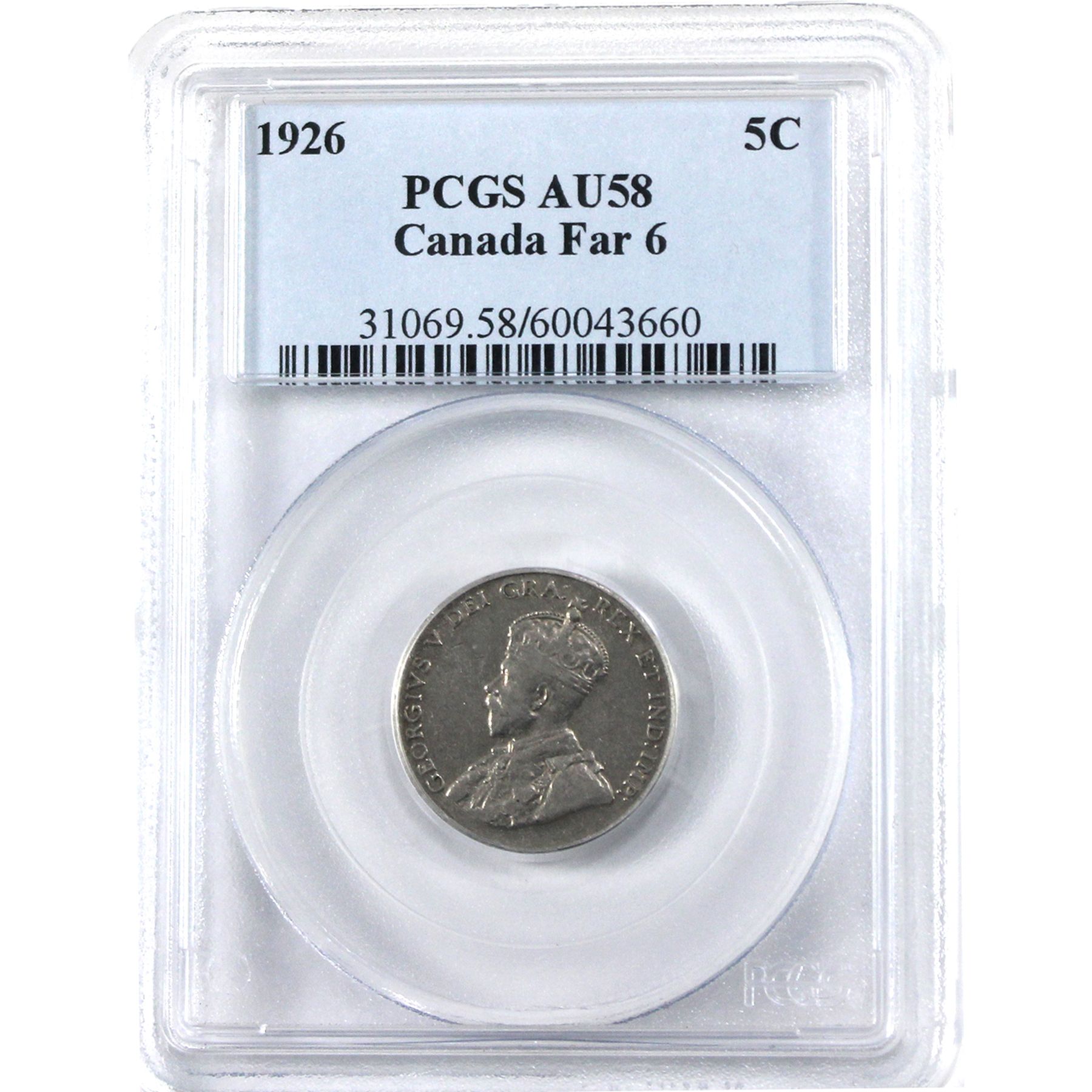 5-cent 1926 Far 6 PCGS AU58 *Key Variety!*