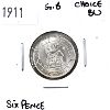 Image 1 : Great Britain 1911 6 Pence Choice BU (MS64)