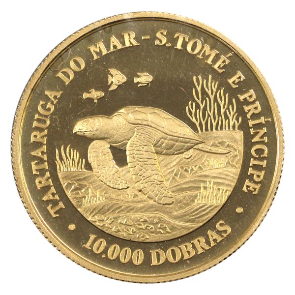 Saint Thomas & Prince Island Gold 1992 10000 Dobras Proof (0.225oz. Pure)