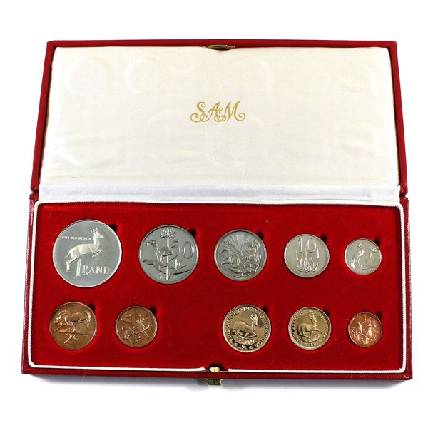 South Africa 1979 10-Piece Proof Set in Original Case (includes 1 Rand & 2 Rand)
