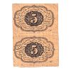 Image 2 : USA 1862 FR-1230 Pick-37 5-cent Pair of Uncut Fractional Notes